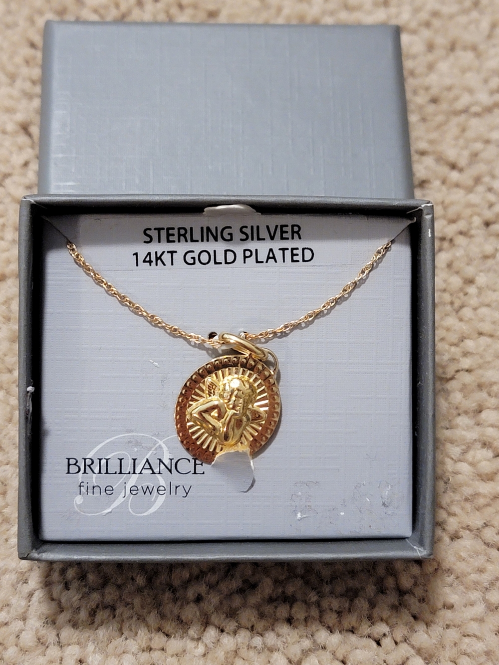 14KT Gold-Plated Sterling Silver Angel Medallion Necklace